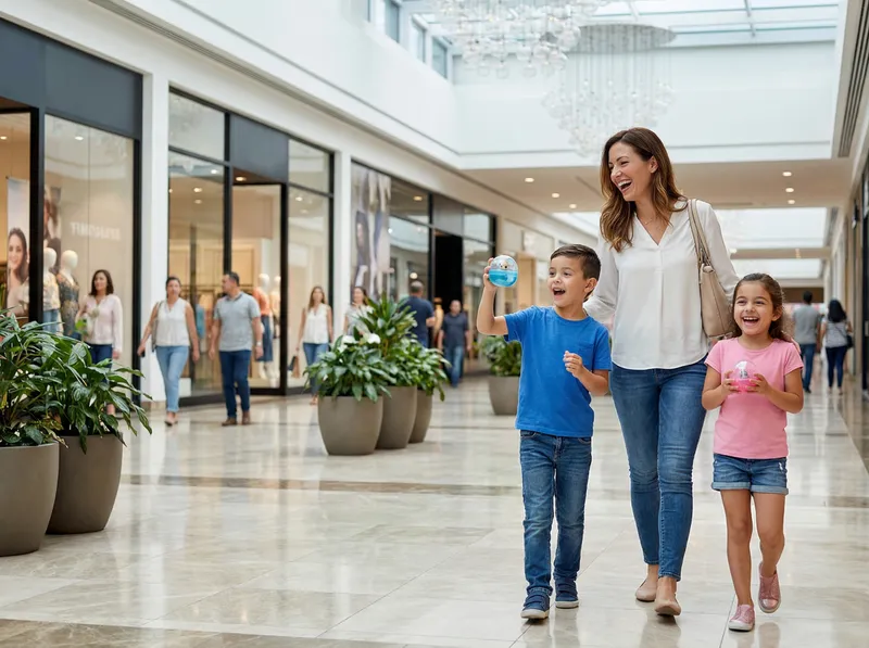 Family in mall